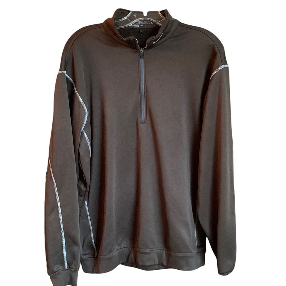 Nike Golf Thermafit Warm Fleece Lined 1/4 Zip Pulover Brown Sz M
